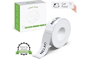 Nelko Genuine P21 Label Maker Tape, Adapted Label Print Paper, 14x50mm (0.55"x1.97"), Standard Laminated Labeling Replacement, Multipurpose of P21 Label Maker, 180 Tapes/Roll, 1 Roll, White