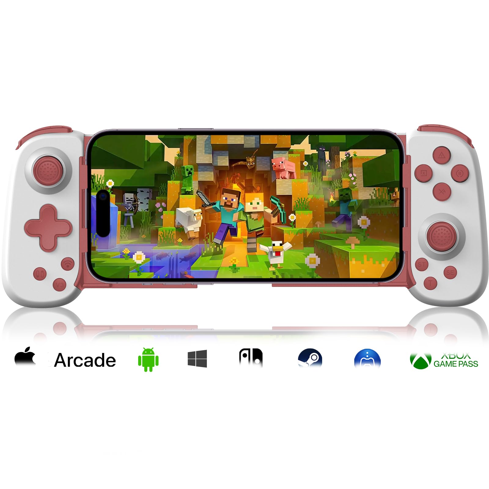 Photo 1 of arVin Mobile Gaming Controller for Android/iPhone/iPad/Tablet/PC/Switch/PS3/PS4, Wireless Gamepad with Hall Effect Joystick/Turbo/6-axis Gyro/Vibration/Play Xbox Cloud Gaming/PS Remote Play/Steam Link