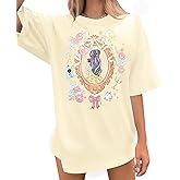 Oversize Magical Shirt for Women Princess Tshirt Magic Kingdom Shirt Family Vacation Tees Girls Trip Short Sleeve Tops