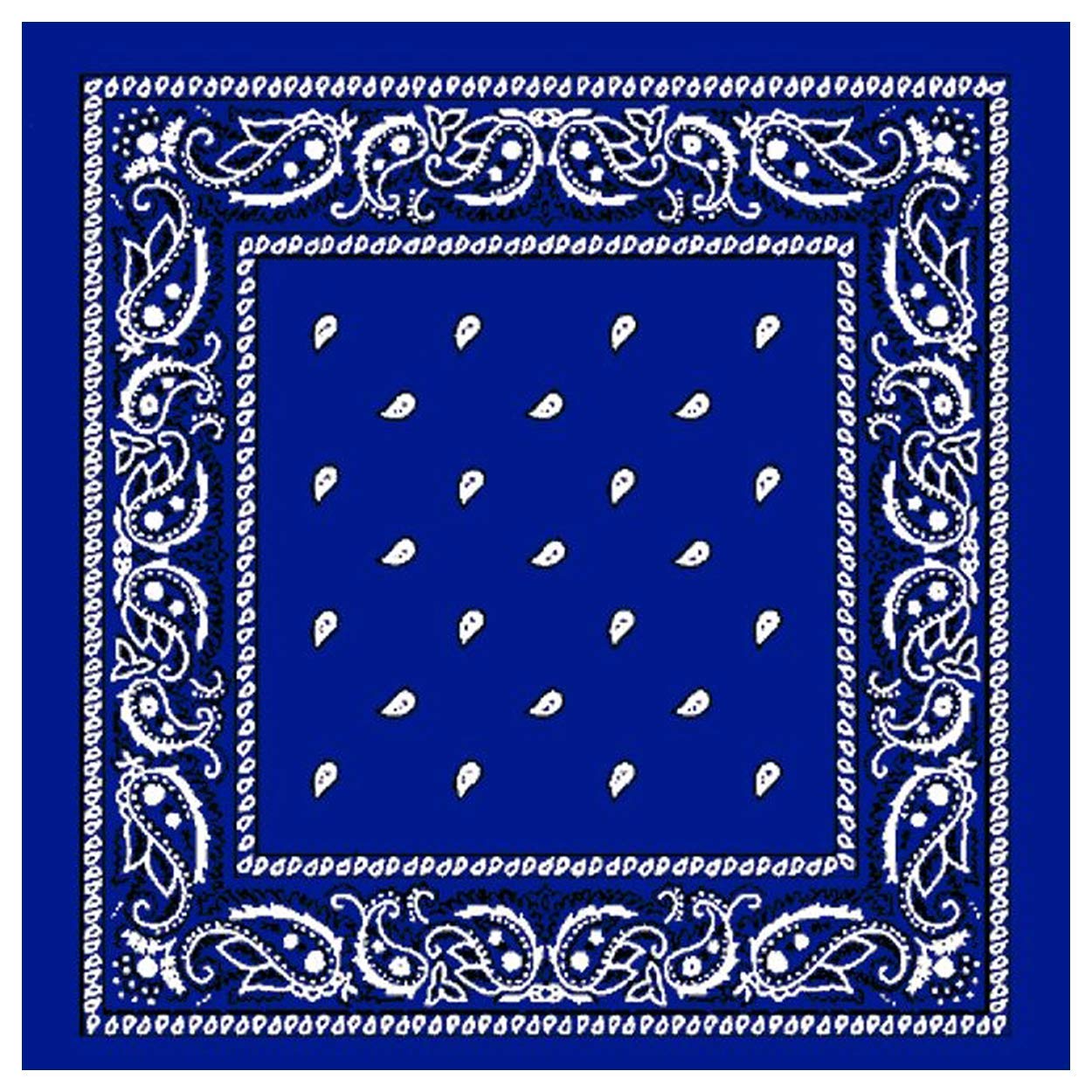 WedDecor Blue Bandana For Men Women Cotton Unisex Paisley Head Scarf Wide Headband Fashion Accessory for Riding, Motorcycling, Hiking, Fishing, Outdoor Activities, 54cm