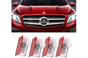 JEBEST 4PCS Car Door Light Logo Projector Non-Fading Upgraded 3D Ghost Shadow Light Compatible with Mercedes Benz Accessories A B C E M G AMG GL GLA GLC GLE GLS Class W166 W176 W205 W212
