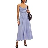 Free People Women's Sweet Nothings Midi-Solid Blue Heron Large