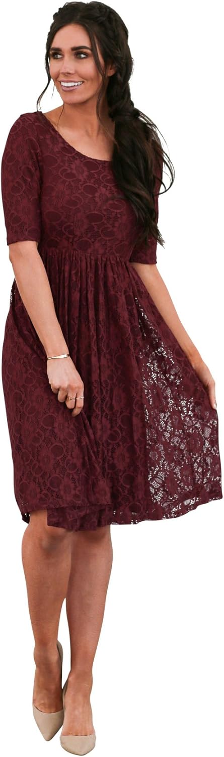 cream lace dress modest