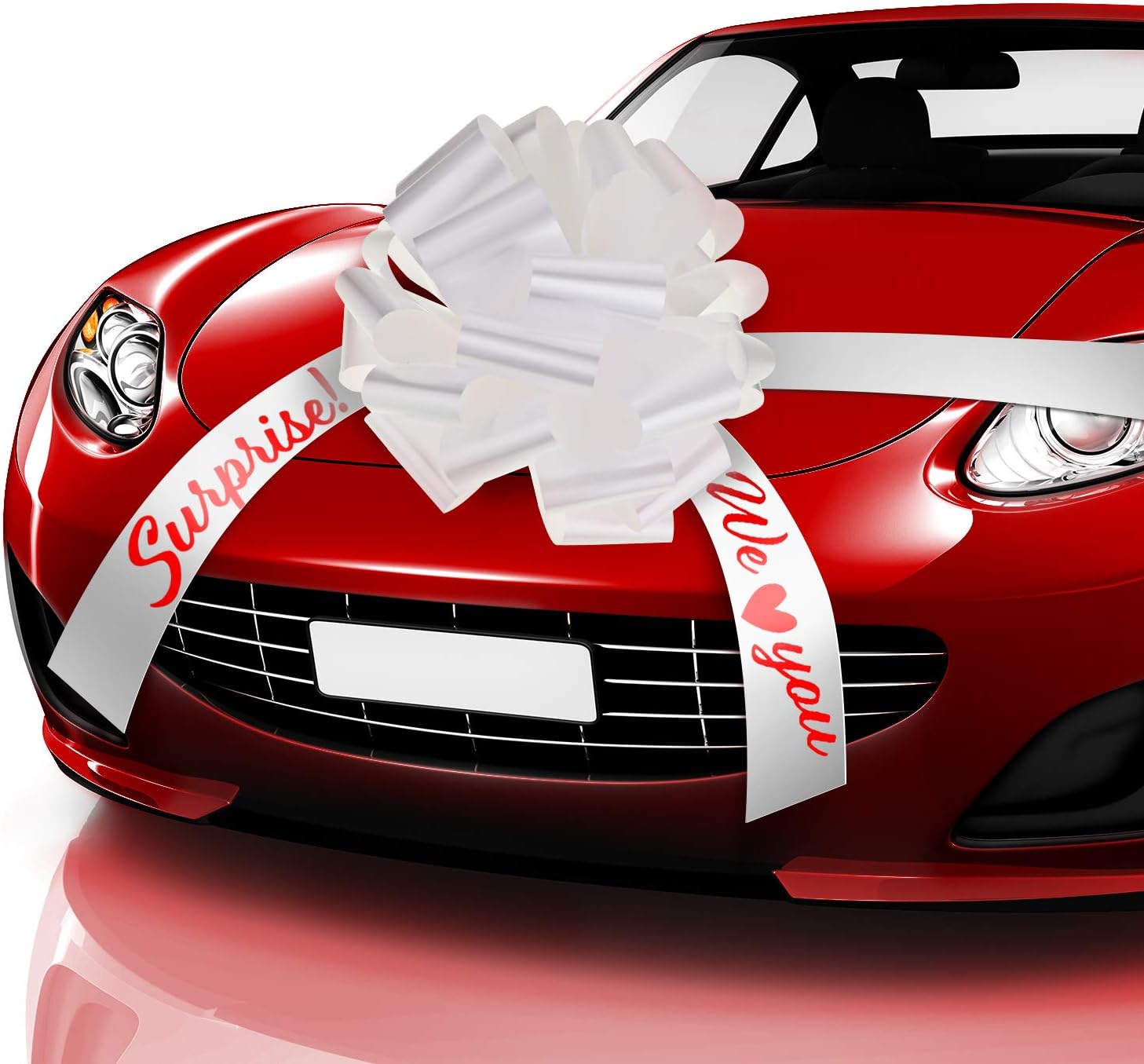 20 Inches Car Bow Pull White Car Present Wrapping Bow