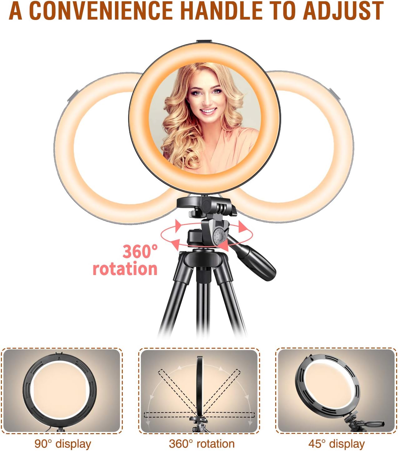 Selfie Ring Light - 14 Colors RGB Ring Light with 2 Adjustable Tripod Stand/Phone Holder/Camera Remote Shutter Best 10 Brightness Levels Dimmable LED Ring Light for Makeup,YouTube, Photography