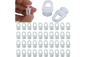 PETCHOR 50Pcs White Plastic Curtain Track Rollers, 0.43Inch Dia, Curtain Fastener