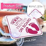 Amabro Little Princess on Board Warning Signs 2pc Pink 5x5in 4 Suction Cups view 2