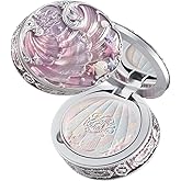 Flower Knows Shell's Jewel Collection Baked Powder,Makeup & Setting Pressed Powder Compact with Mirror and Puff,Pink Smooth Oil-Control Pore Blurring,0.32 Oz(02 Dreamy Pink)