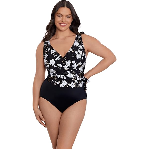 Gottex Women's Amalfi Coast One Piece Swimsuit - Surplice Front, Soft Cups, Adjustable Straps, Tummy Control