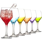 the mask el turko Colored Wine Glasses, Champagne, Cocktail, Martini, Coupe Glasses, Aperol Spritz Glasses, Long Stem Glassware Set of 6 (11oz/330ml)
