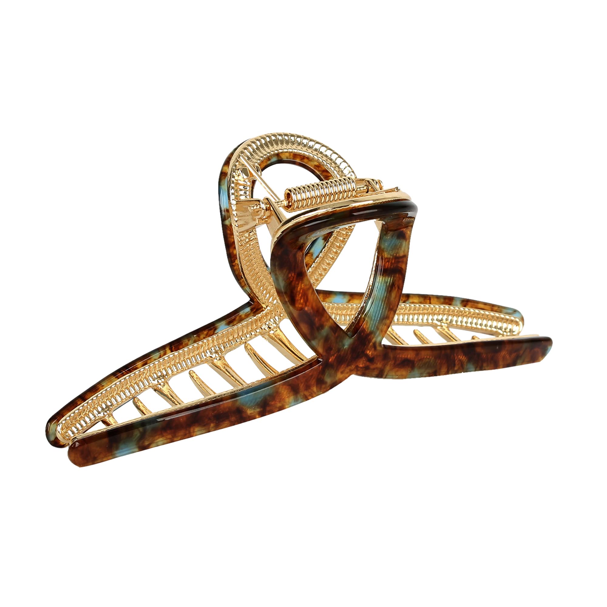 Big Hair Claw Clips Butterfly Barrettes Claw Clips for Women Acetate Claw Clips Metal Hair Clip for Girls Large Hair Accessories for Long Thick Hair (Brown Green)