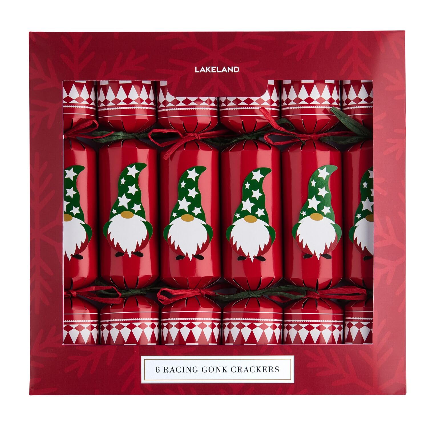 6 Lakeland Racing Gonk Christmas Crackers With Reusable Cracker Game
