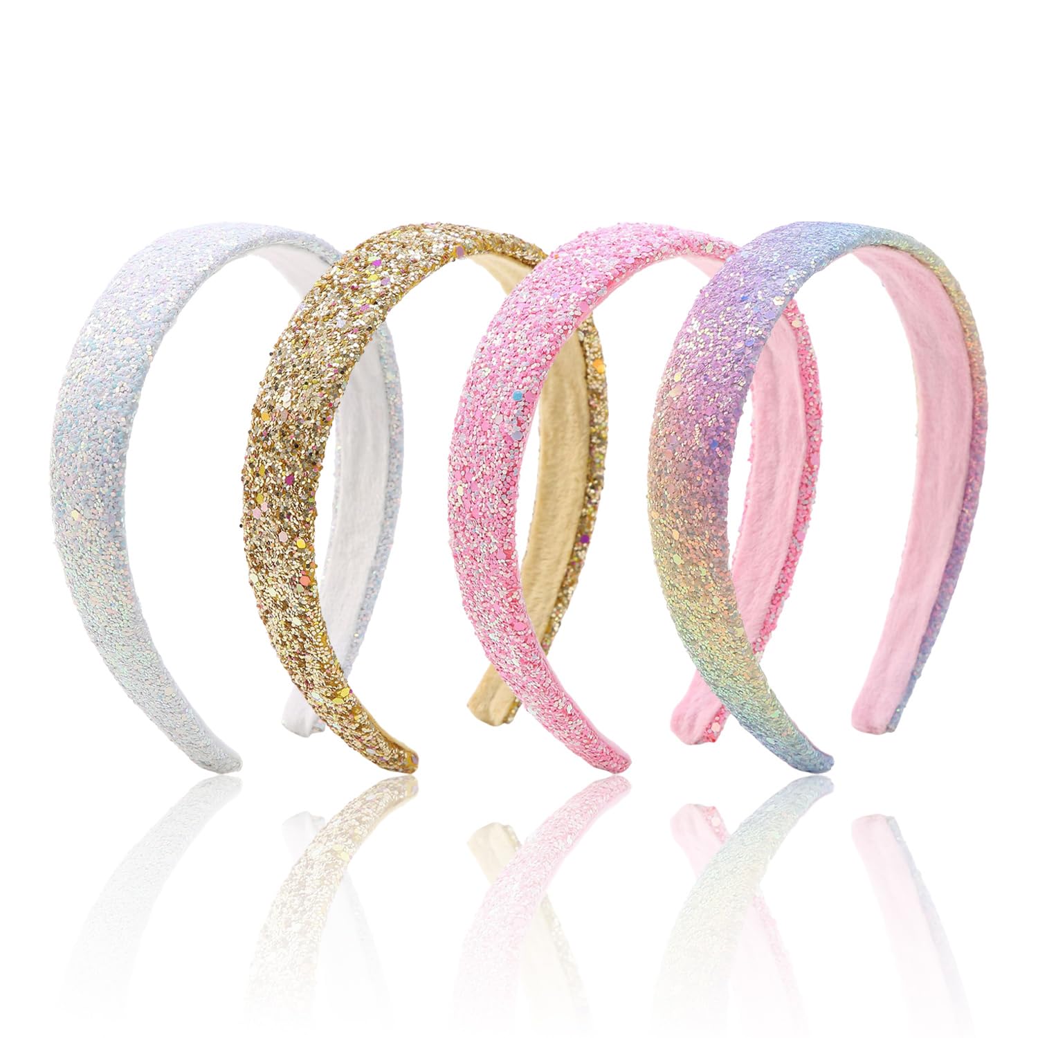 4 Pieces Of Shiny Headbands, Wide-Brimmed Headbands For Girls, Cute Hair Accessories, Hair Accessories, Non-Slip Headbands