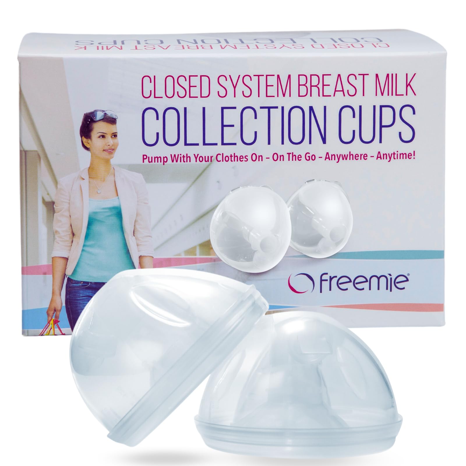 Freemie Hands Free & Concealed Collection Cups for Use with Electric Breast Pumps - Pump Anytime, Anywhere with Hidden Breast Milk Collection Cups