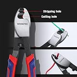 WORKPRO 8 Inch Cable Wire Cutters Cr-V Steel Pliers Anti-Slip Handle view 3