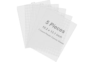 ALISWAT 5-Piece 7-Count Plastic Canvas Sheets for Embroidery, 10.2 x 13 Inch Plastic Mesh Sheet, Eye Mesh for Acrylic Yarn Crafting, Knit Crochet Projects and Make Dividers