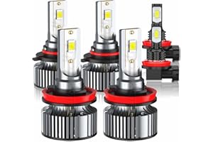 XWQHJW LED Headlight Bulbs Fit For Toyota 4Runner 2010 2011 2012 2013 2014 2015 2016 2017 2018 2019 2020, 9005 H11 High Low Beam + H11/H8/H16 Fog Lights, 6000K White, Plug and Play, Pack of 6