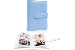 HEAROO 64 Pockets Photo Album Book for 2x3 Inch Film - Mini Small Albums for Fujifilm Instax Mini Instant Camera, for Polaroid Hi-Print Pictures (Blue)