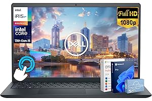 Dell Inspiron 15 Touchscreen Laptop for 2025-2026 Business Student Home, AI Computer, 15.6" FHD, 10-Core Intel i5, 16GB RAM, 1TB Storage (512GB SSD+500GB Ext) MarxsolAddon, Win 11 Pro, Lifetime Office