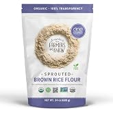 One Degree Organics Organic Sprouted Brown Rice Flour, 24oz | Whole Grain Baking Flour, Glyphosate-Free, USDA Organic, Gluten-Free, Non-GMO, Vegan, Kosher, White Flour Alternative