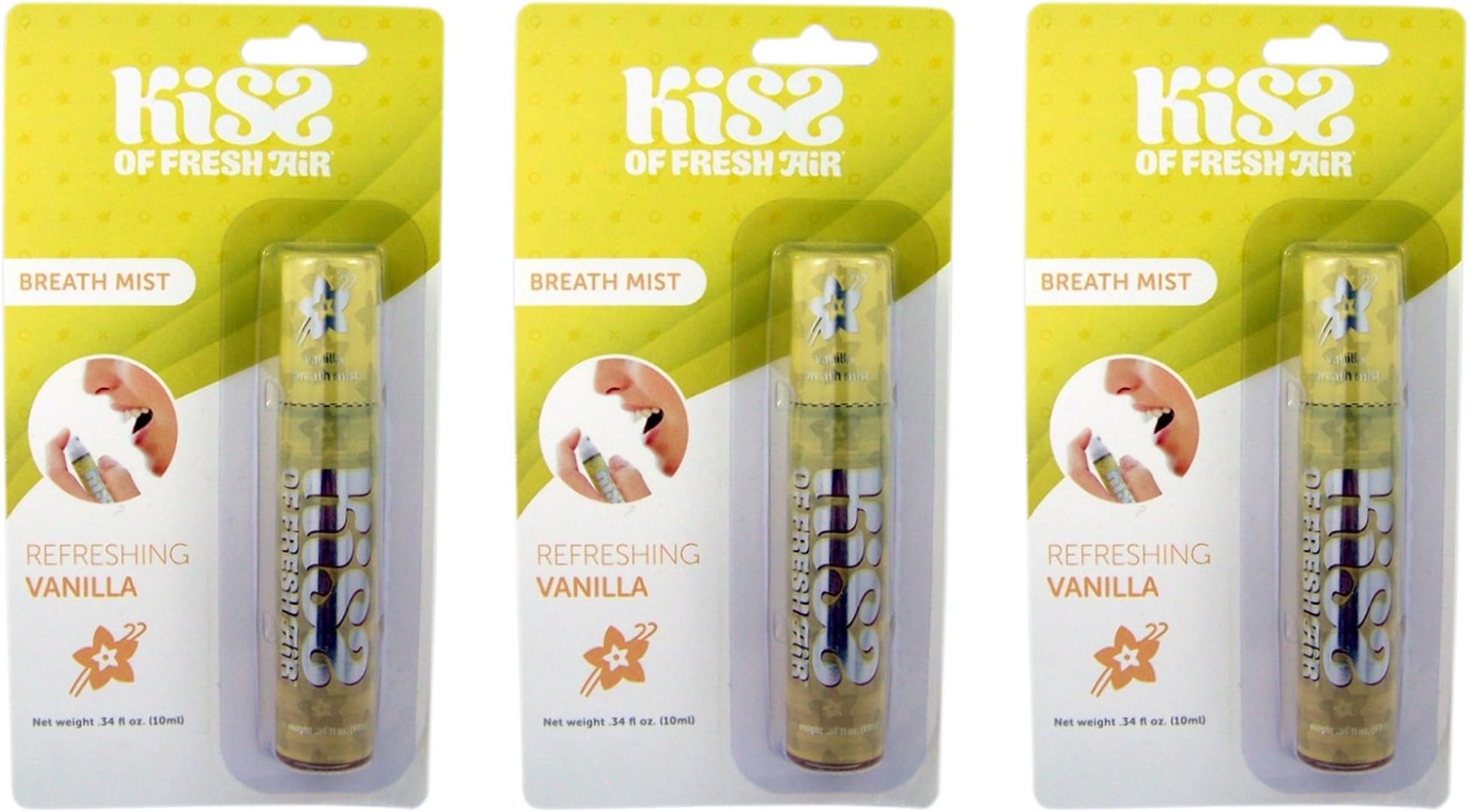 Pack of 3 Kiss of Fresh Air Breath Mist Freshener (Vanilla)