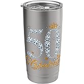 50th Birthday Queen Diamond Crown 50 Year Old Gifts Women Stainless Steel Insulated Tumbler