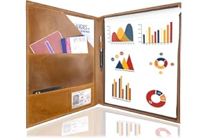 Leather Padfolio Resume Portfolio File Folder – Interview/Legal Document Organizer for Letter Size Writing Pad with Business 