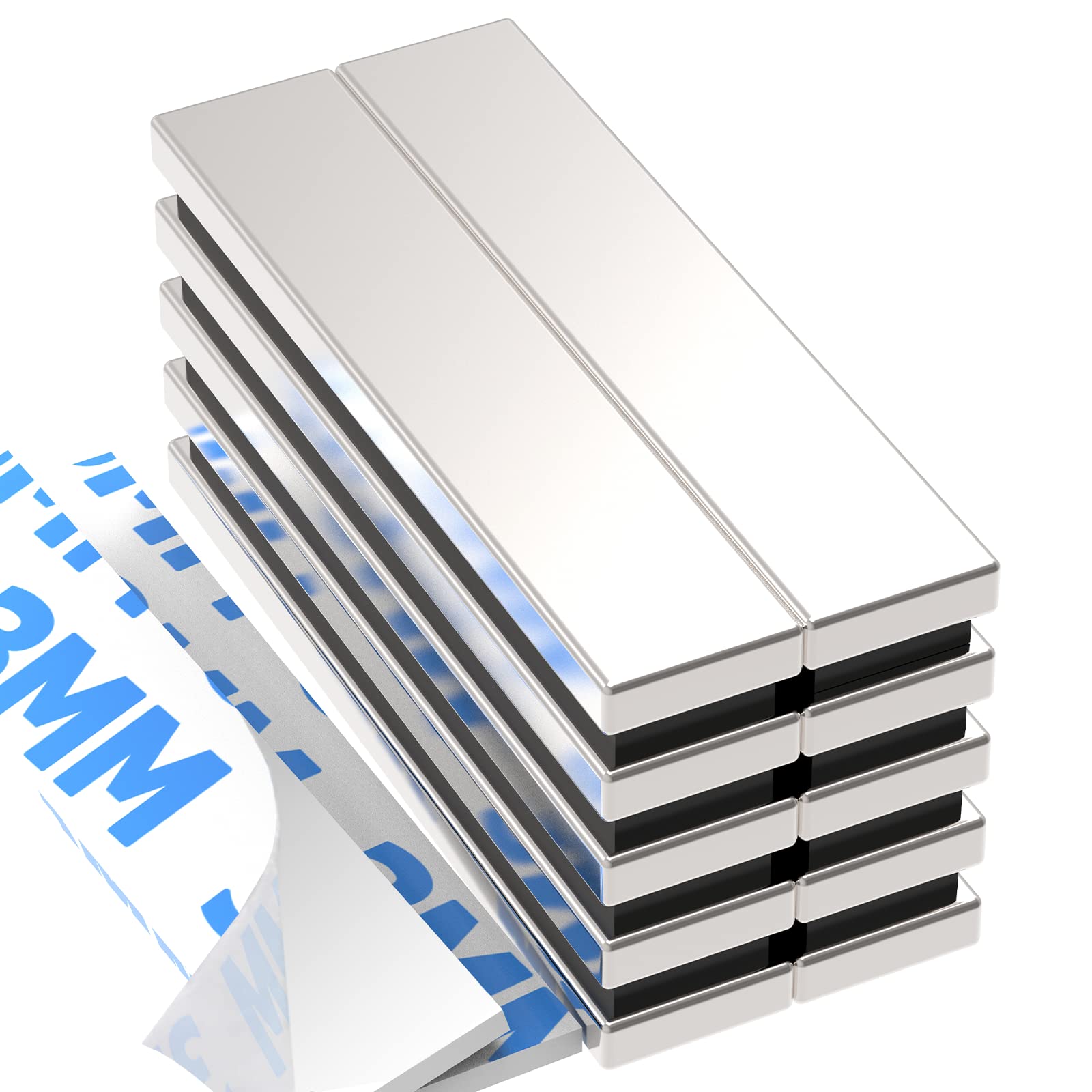 Wukong Neodymium Bar Magnet, 10PCS Strong Rare Earth Magnets,Strong Pulling Force Rare Earth Magnetic Bar Tool Holder for Multi-Use(50x10x5mm)