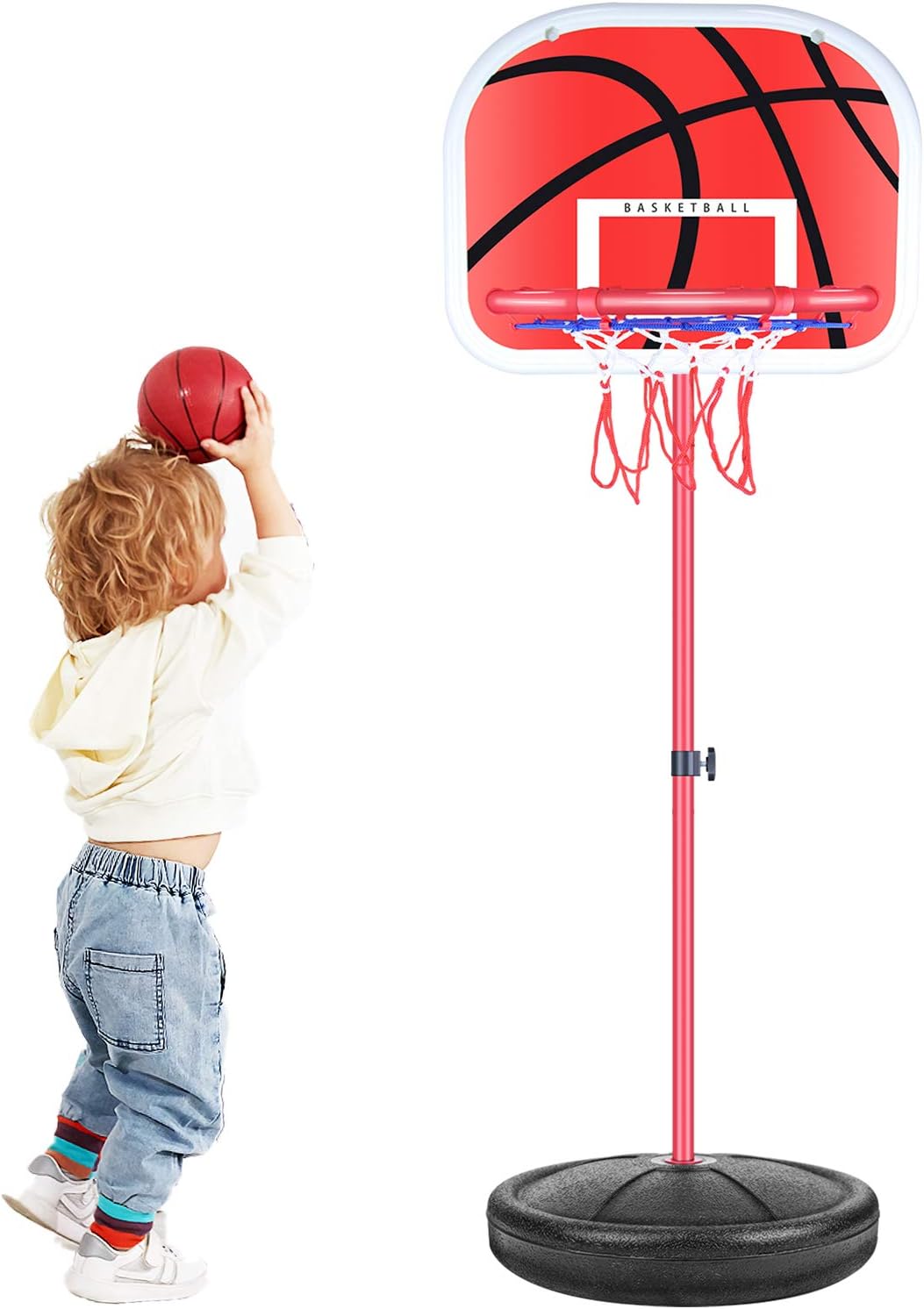 Voohek Kids Basketball Hoop with Pump Portable Stand Height