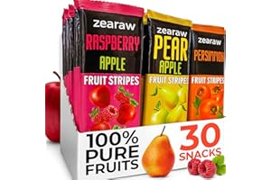 BE STILL FARMS ZEARAW Healthy Fruit Snacks for Adults and Kids – 30 Organic Fruit Leather with Dried Apple-Pear, Apple-Raspberry, Persimmon – Vegan Low-Carb Variety Pack Strips for Kids – Sugar Free Bars