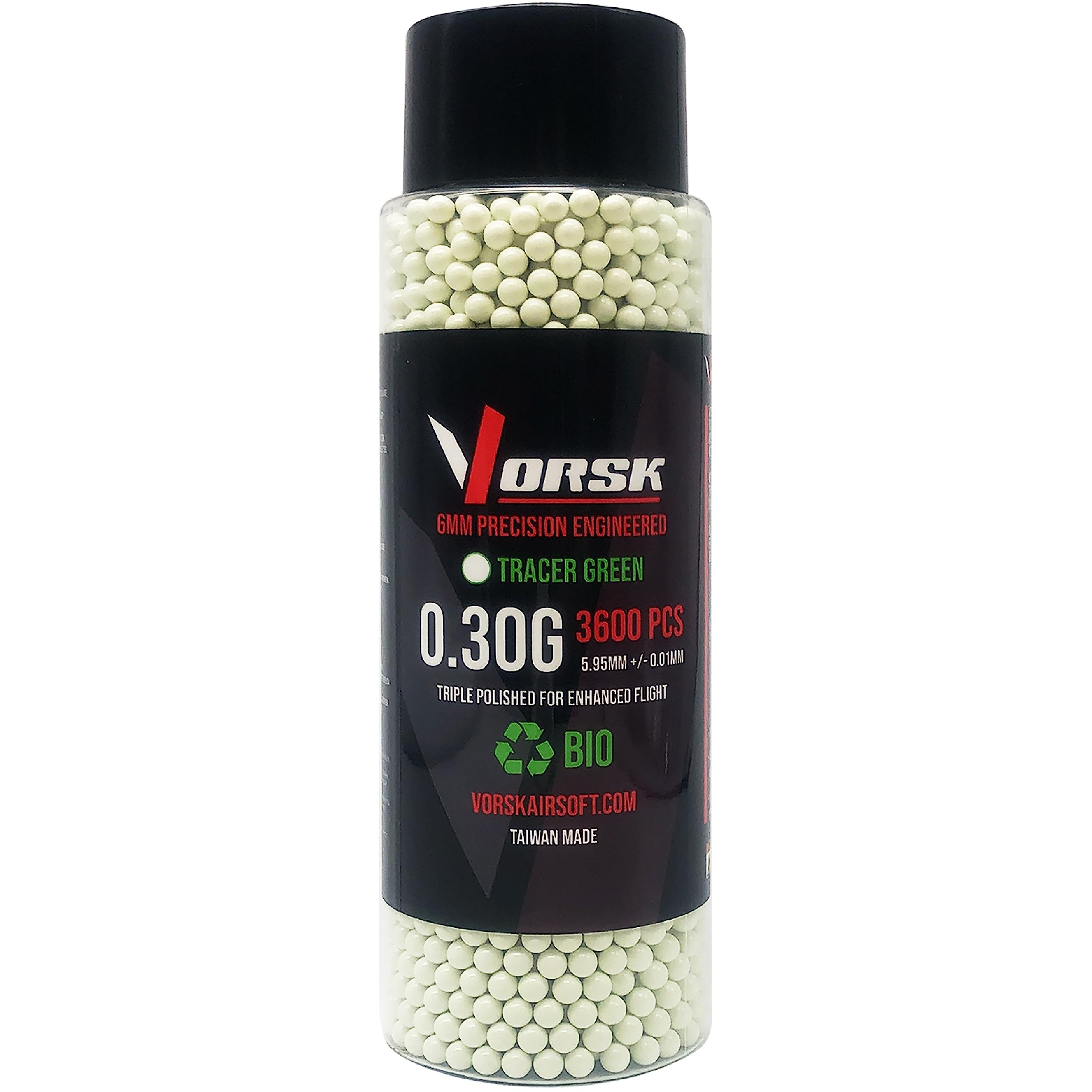VORSK Tracer BBs - 0.30g - Green - Biodegradable, 3600R