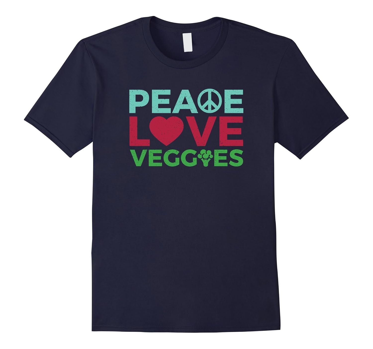 Peace Love Veggies Fun Vegan Vegetarian Thanksgiving TShirt-Rose