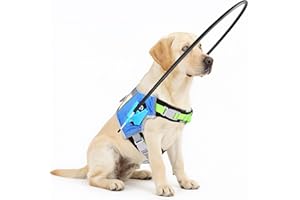[Updated] LetPetRun Blind Dog Halo Harness, Protective Halo Collar with Reflective Straps, Confidence Building Guiding Device Adjustable Size, Blind Dog Accessories, S