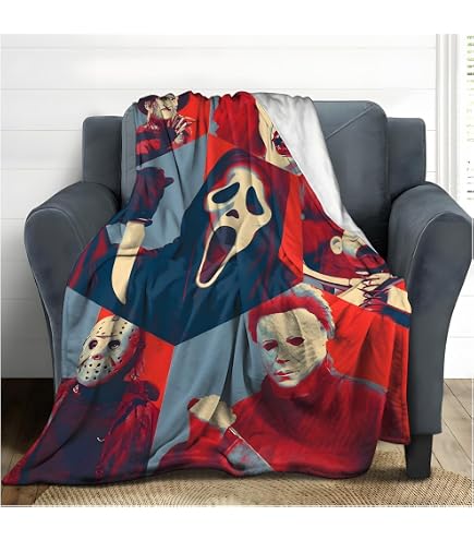 DUBA Hooded Blanket – Horror Character Wearable Cloak – Sherpa Fleece Throw For Adults (59x51 In)