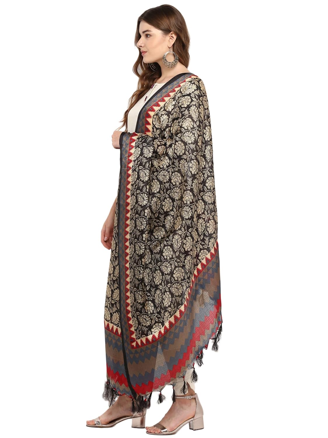 applecreation women's khadi silk dupatts with jhallar (freesize_multi-coloured_khdpt102b)