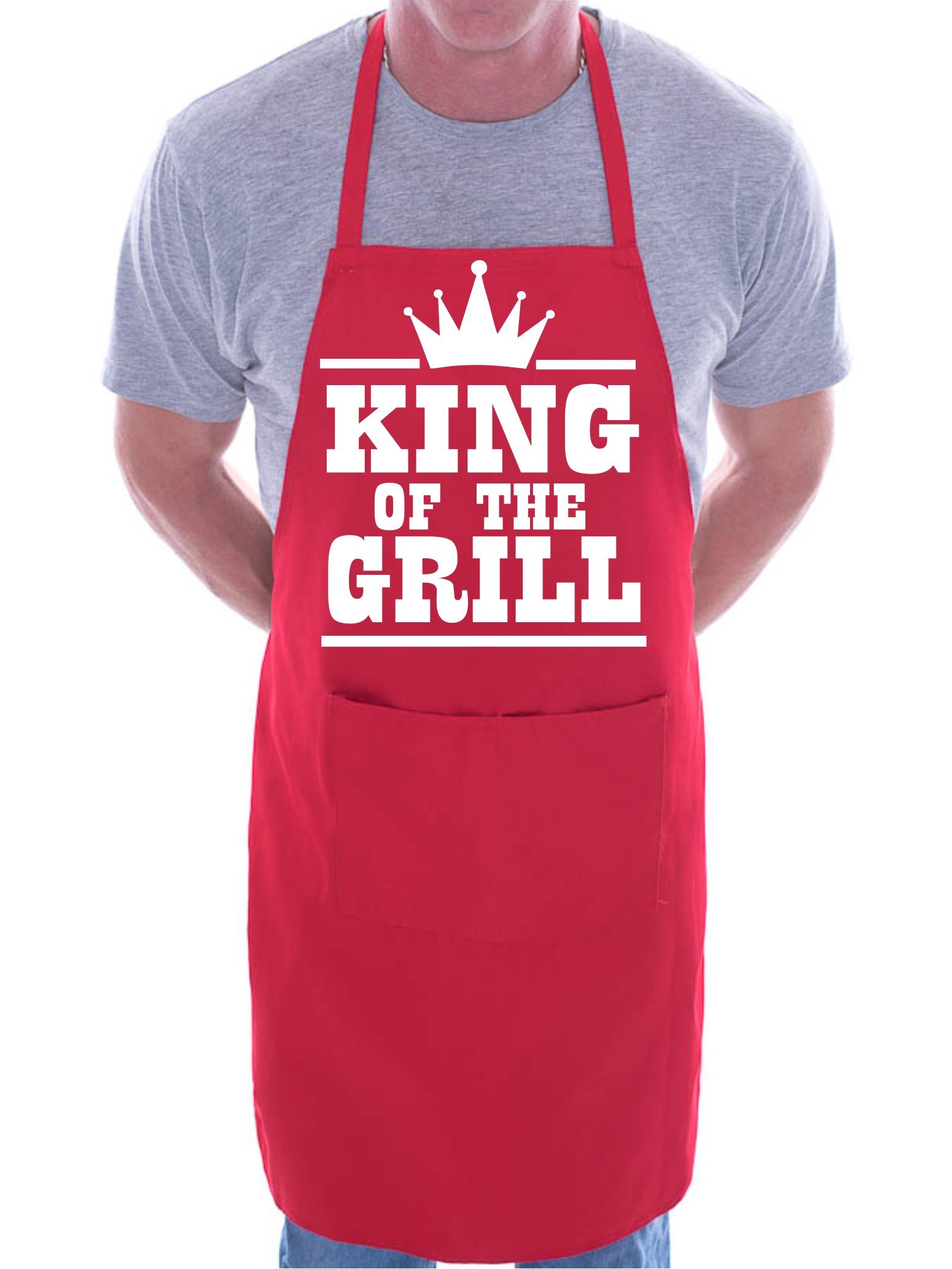 Print4U King Of The Grill BBQ Cooking Novelty Apron Red
