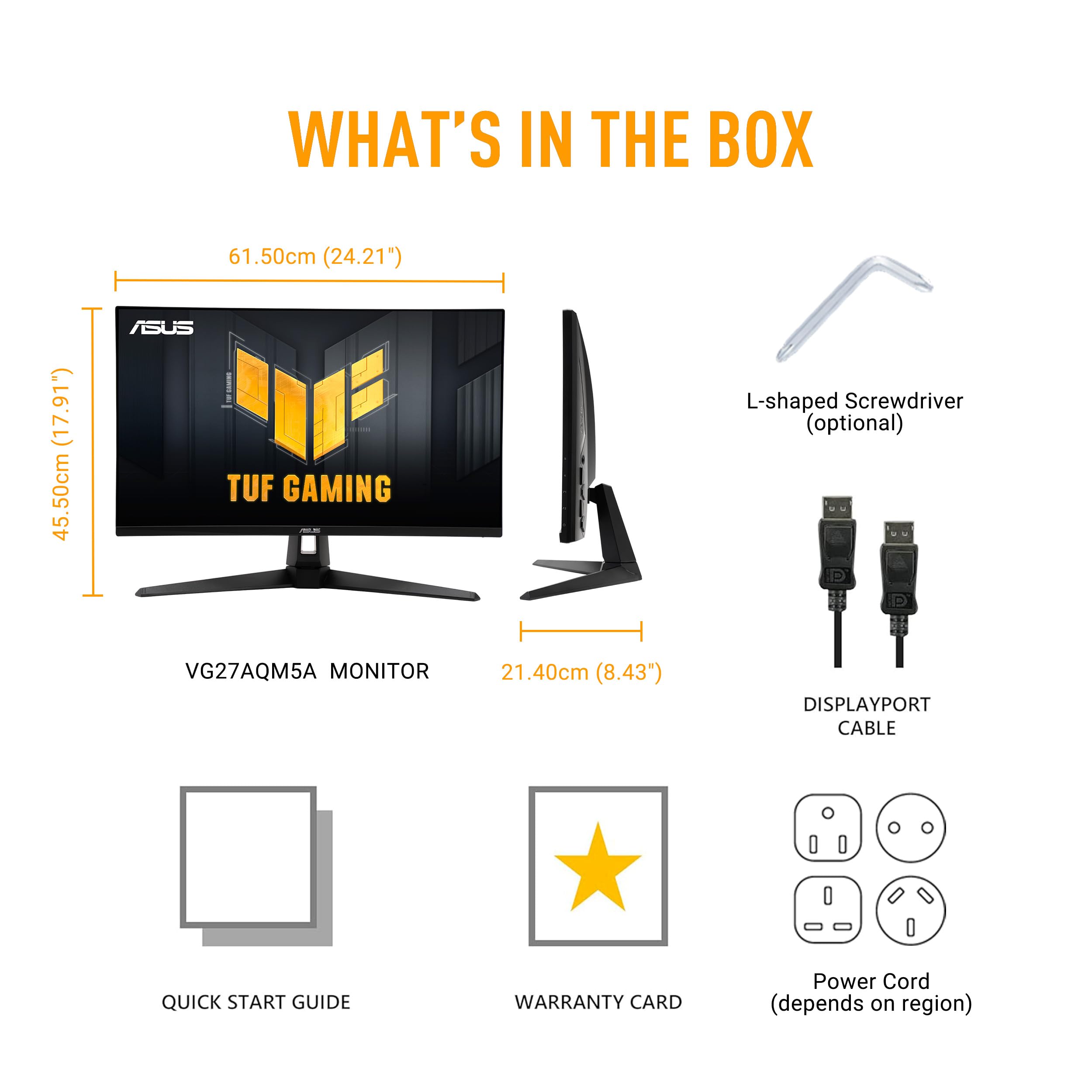 Asus Tuf Gaming Vg27Aqm5A 27&Quot; Qhd Fast Ips 300 Hz 1 Ms Built-In Speakers Gaming Monitor - View 8