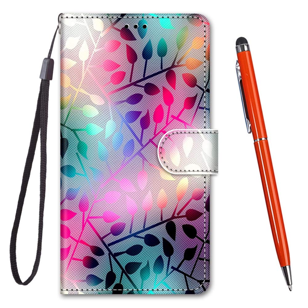 TOUCASA for iPhone XR Case, for iPhone XR Case, Creative Painted Wallet Case PU Leather Flip Magnetic Colourful Kickstand Card Slots Folio Protection Case for iPhone XR (6.1 Inches),Colorful Leaves — image 1