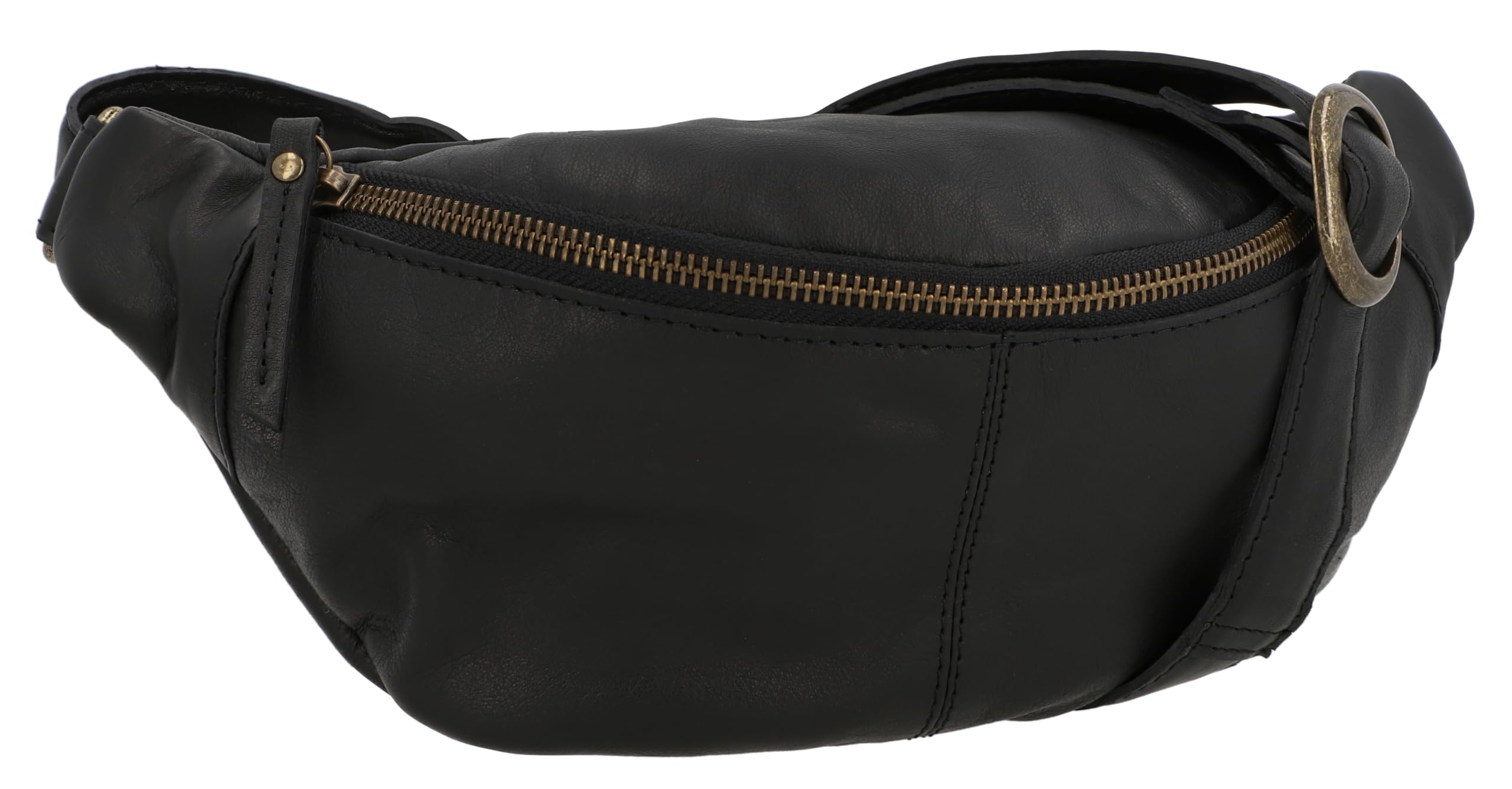 Gusti Bum Bag Leather - Large Bum Bag for Women & Men, Crossbody Bag Made of Genuine Leather, Black, Vintage Belt Bag, Adjustable Strap, Elegant & Versatile for Everyday Life & Travelling