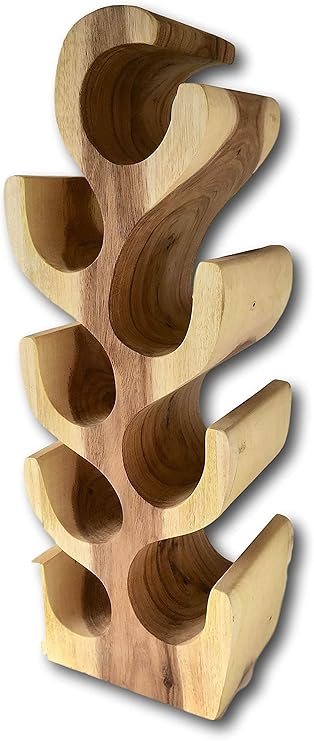 Holz Weinregal Rustikal Holz Wein Halter Kuche Display Regal 8 Flaschen Amazon De Kuche Haushalt