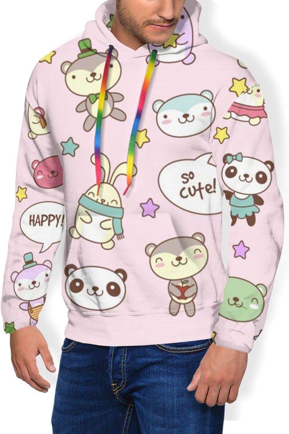 Amazon.com: Teddy-Bear-Bunny Hoodies Men's Active Hoodies Plus Velvet Thickening Fashion Casual 