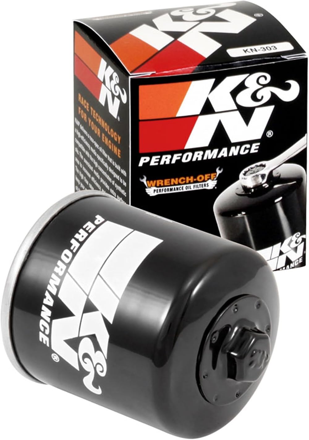 K&N KN-303 Motorcycle Oil Filter High Flow Premium Open Ends