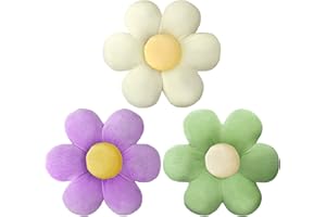 Sratte 3 Pcs Flower Pillows Flower Shaped Throw Pillow Cute Daisy Pillow Seating Cushions for Adults Home Bedroom Sofa Chair Couch Decor(Colorful,16")