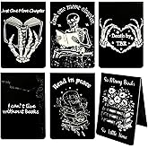 Obrlinaye 6Pcs Big Size Skeleton Christmas Magnet Bookmarks with Strong Magnet, Christmas Gothic Book Marker, Christmas Holiday Gift for Book Lovers Bookworm Bookish