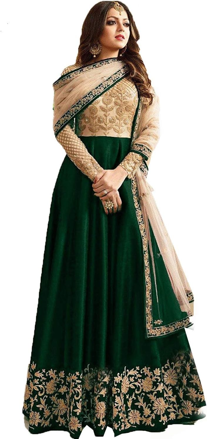 STELLACOUTURE Women's Heavy Embroidered Indian Wear Anarkali Salwar Kameez LT
