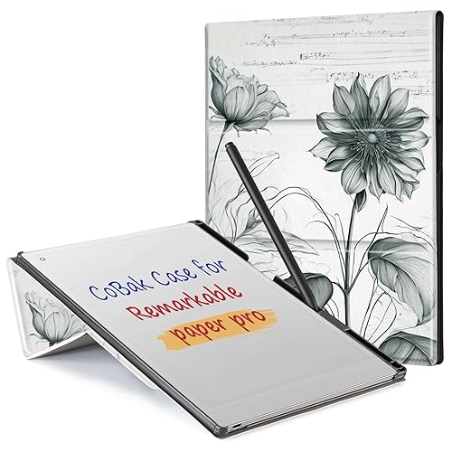 CoBak Case for Remarkable Paper Pro-with Pen Holder, Nib Storage, Ergonomic Design for Enhanced Writing Comfort - The Perfect Choice for Remarkable Paper Pro Case with Pen Holder（Sunflower）