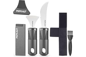 PKPKAUT Weighted Rocker Knife for One Handed Cutting Parkinsons, Rocking Knife for Disabled Stroke Patients, Adaptive Curved Arthritis Knife for Handicapped, Disability Aids Steak Knives Sets