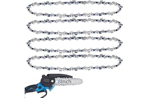 O-CONN 4 Pack 8 Inch Replacement Chainsaw/Pole Saw Chain, for 8" Guide Bars, 3/8" LP Pitch .043'' Gauge 33 Drive Links Fits Ryobi, Makita, Poulan and more