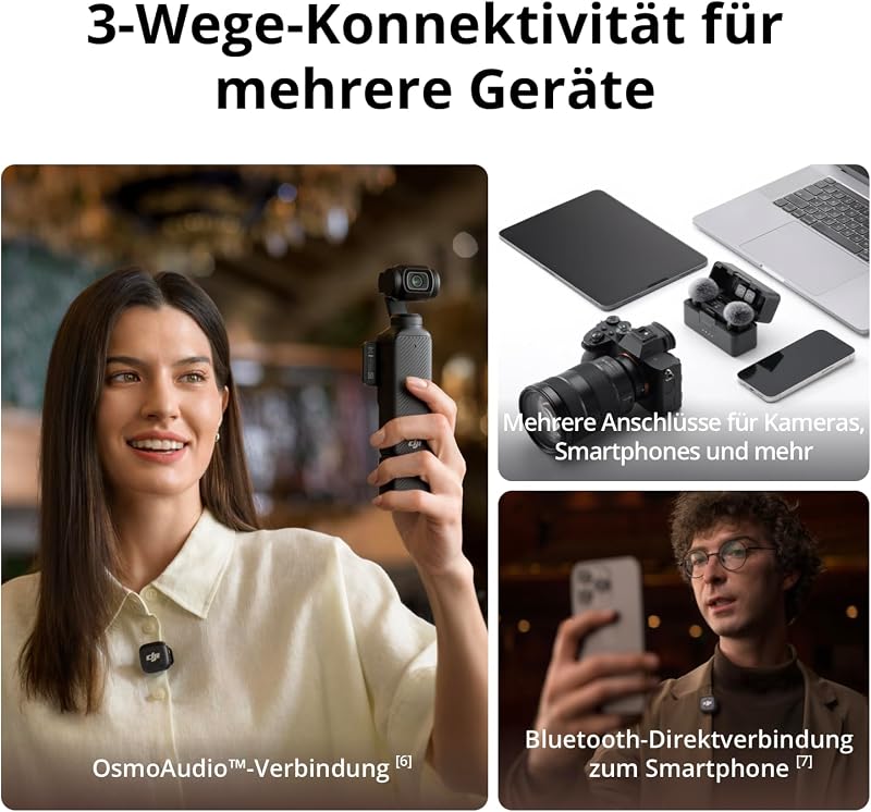 Mic 3 (1 Sender + 1 Empfänger), drahtloses Lavalier-Mikrofon