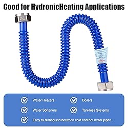 2 Pack, Hot & Cold Water Heater Hose 1" FIP x